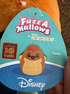 Disney Fuzz A Mallows Timon Plush - Orange with Gold Face